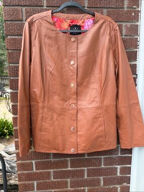Isaac Mizrahi Live Leather Plus size jacket